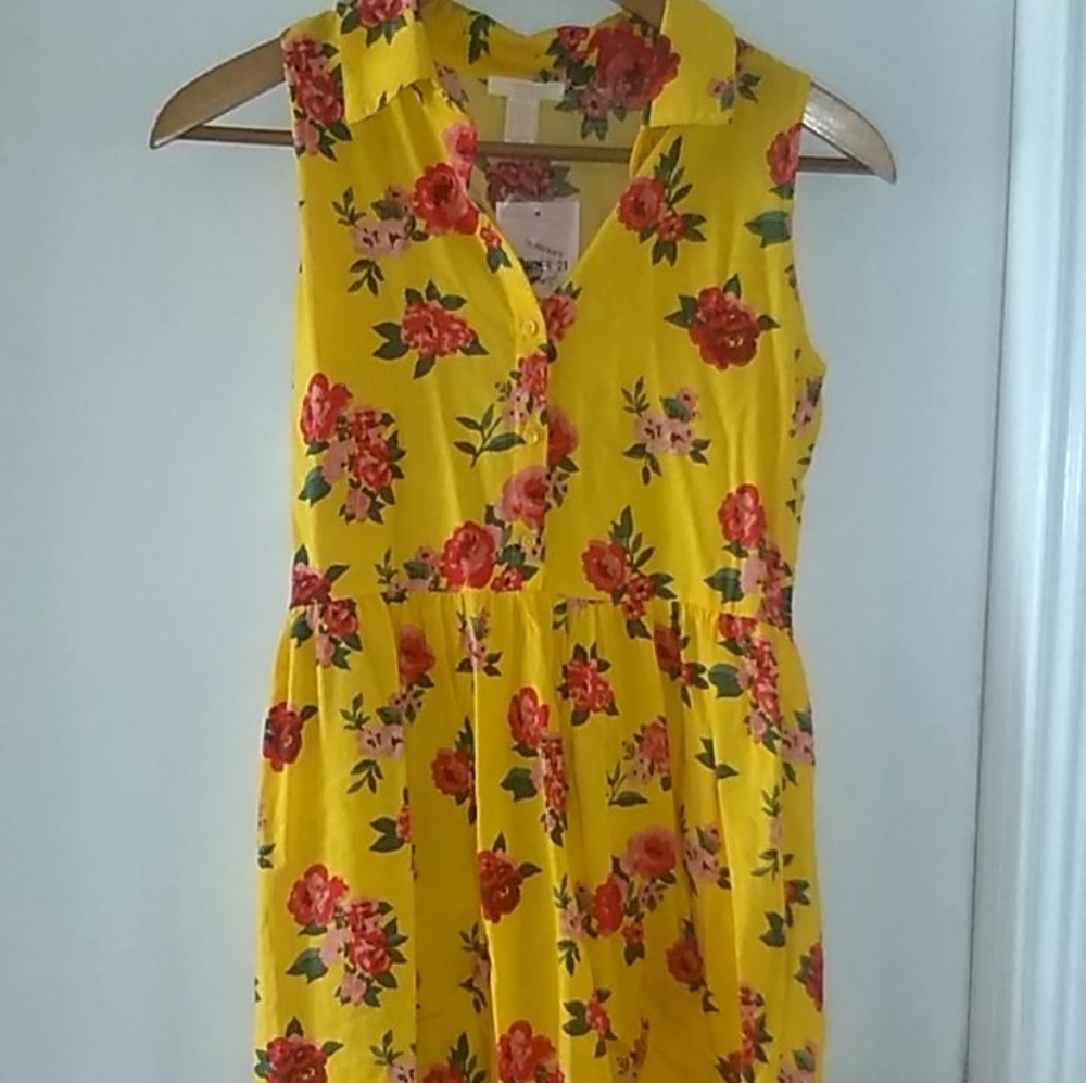 Girls short sleeve floral print dress